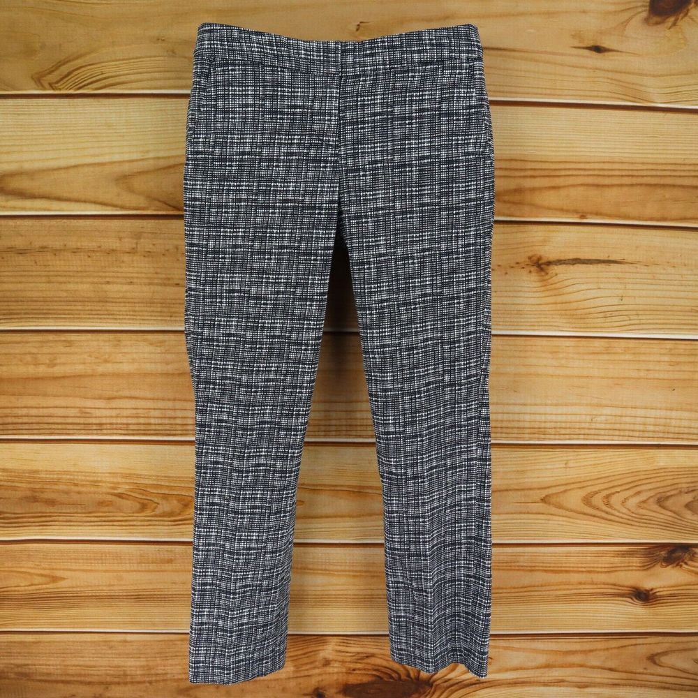 Donna Ricco Chino Pants‎ Womens Size 6 Black Geometric Cotton Blend Pockets